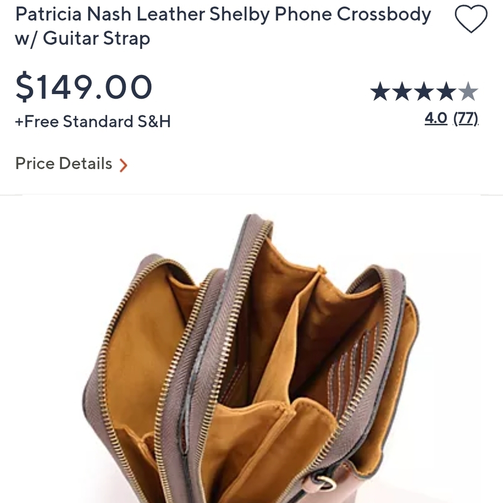 Patricia Nash Brown Leather Owl Embroidered Crossbody Bag With Guitar Strap